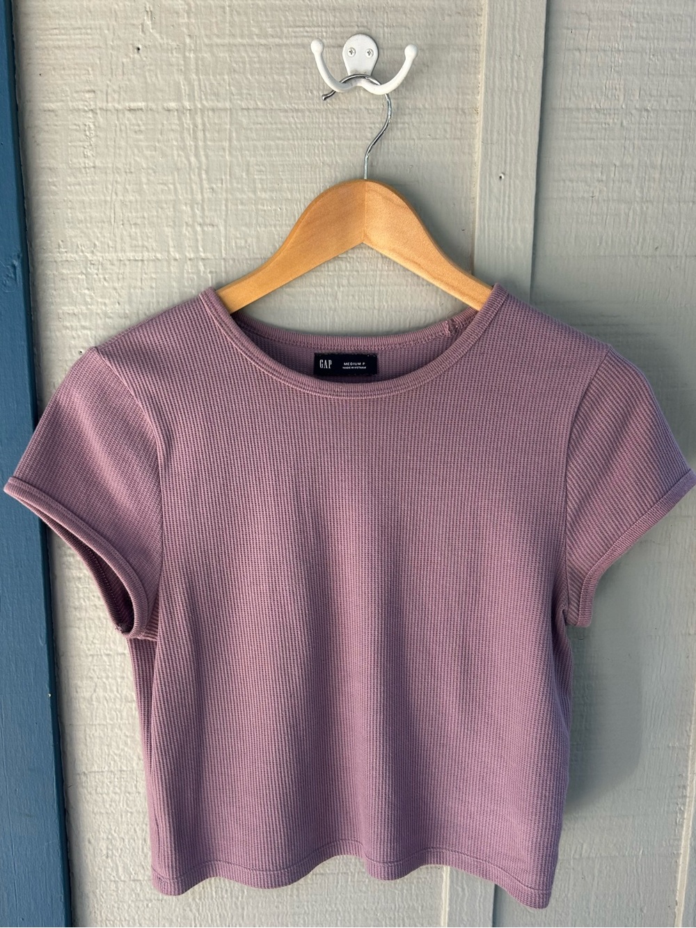 GAP Ribbed Crop Tee - Dusty Lavender
